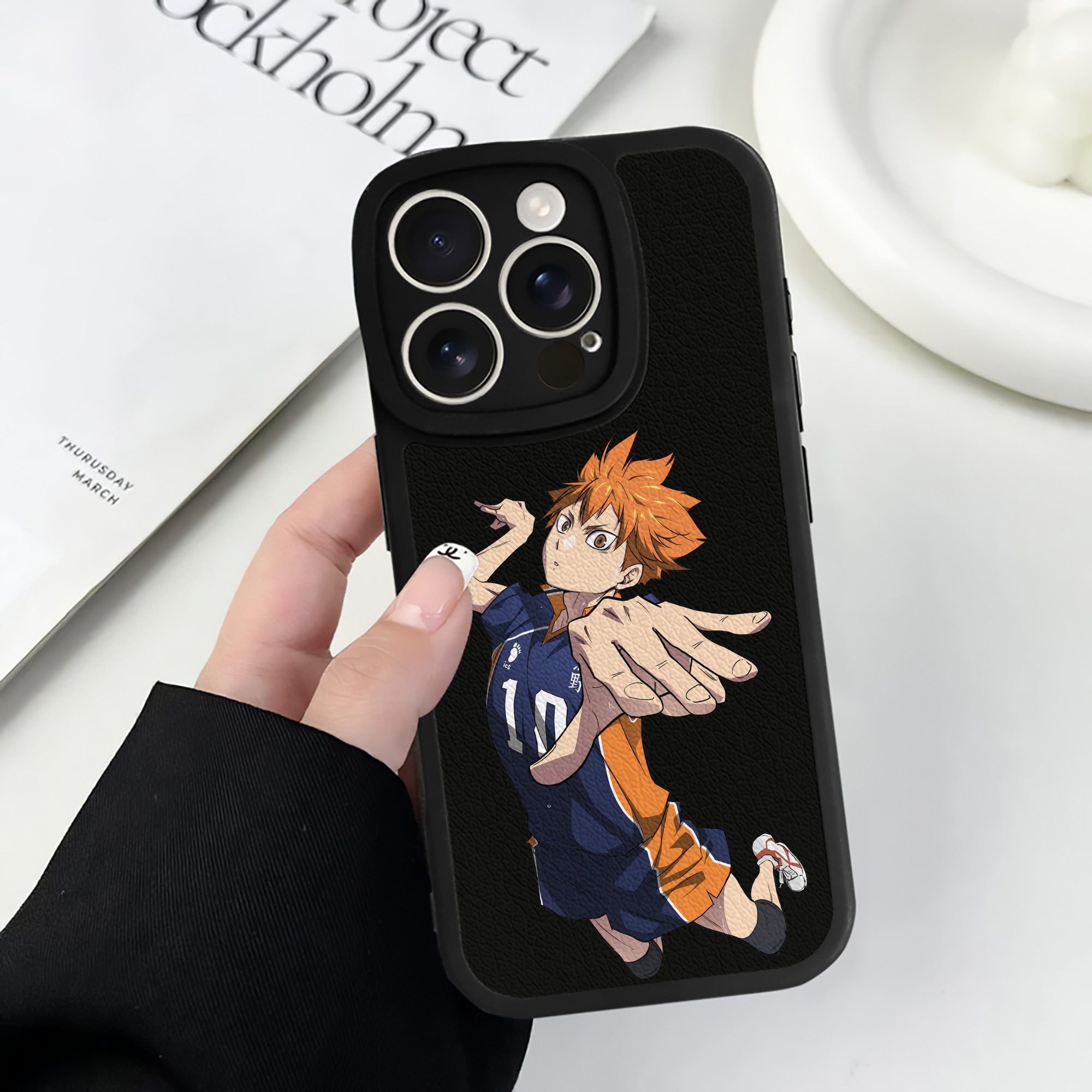 （画像用） ハイキュー!! Haikyu!! 【iPhone 16シリーズ対応】シリコンスマホケース（レザー調） 材質：シリコン